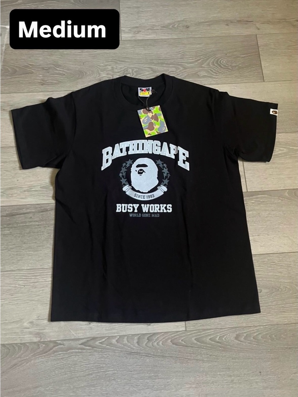 BATHING APE Black 'Busy Works' Logo Tee - Men